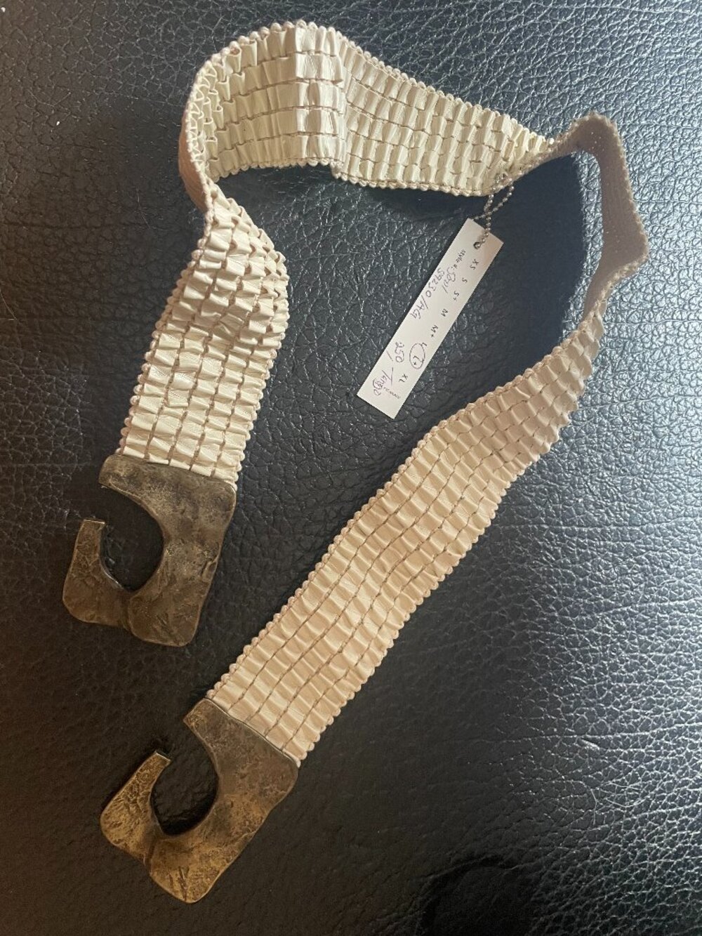 Suzi Roher Gold and Leather Belt Size Large+ NWT